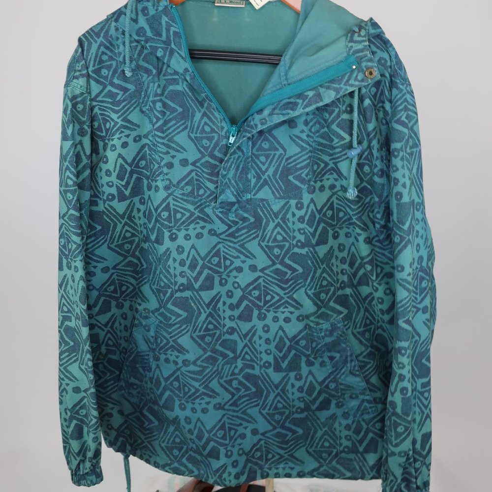 Vintage LL Bean Anorak Aztec Fish Pullover